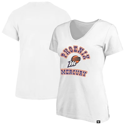 Women's '47 White Phoenix Mercury Logo Lockup V-Neck Plus T-Shirt