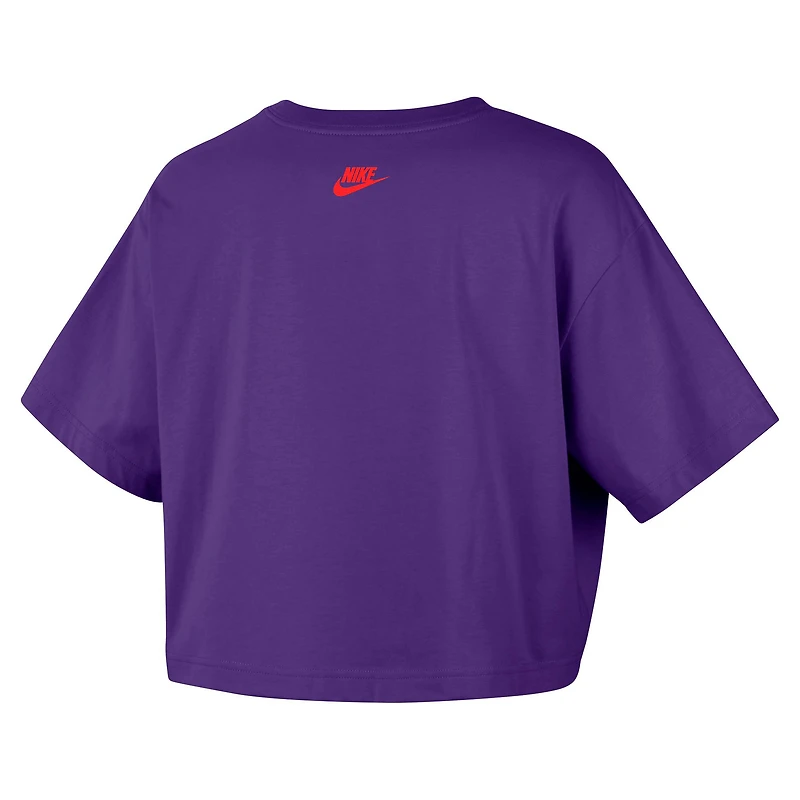 T-shirt Court rétro Nike Purple Phoenix Mercury Hardwood Classics Origins pour femme