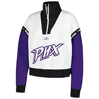 Veste à enfiler quart de zip Nike Phoenix Mercury Buzzer Beaters Satin Stitch pour femme blanche