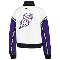 Veste à enfiler quart de zip Nike Phoenix Mercury Buzzer Beaters Satin Stitch pour femme blanche