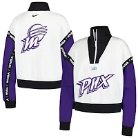 Veste à enfiler quart de zip Nike Phoenix Mercury Buzzer Beaters Satin Stitch pour femme blanche