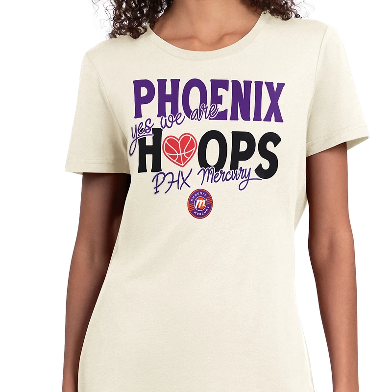 Women's Starter Oatmeal Phoenix Mercury Endzone T-Shirt