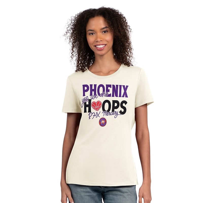 Women's Starter Oatmeal Phoenix Mercury Endzone T-Shirt