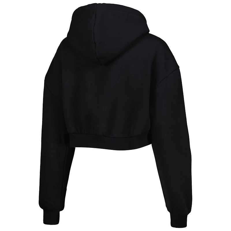 Women's The Wild Collective Black Phoenix Mercury Washed Cropped Pullover Hoodie