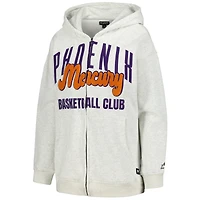 Sweat à capuche entièrement zippé délavé Phoenix Mercury Heather Grey The Wild Collective pour femmes