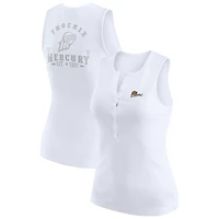 Women's WEAR by Erin Andrews White Phoenix Mercury Rib-Knit Henley Tank Top