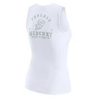 Women's WEAR by Erin Andrews White Phoenix Mercury Rib-Knit Henley Tank Top