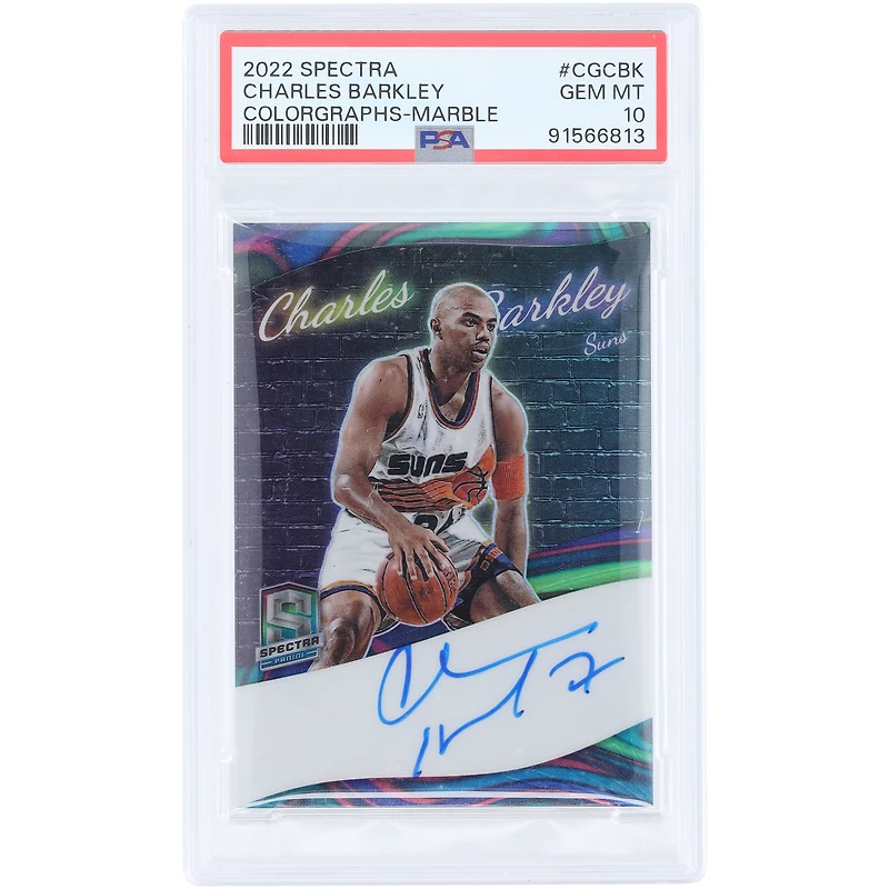 Charles Barkley Phoenix Suns Autographed 2022-23 Panini Spectra Colorgraphs Marble Prizm #CG-CBK #1/5 PSA Authenticated 10 Card