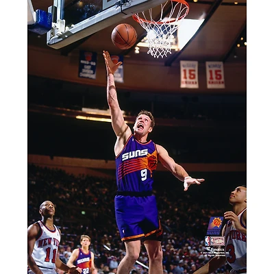 Photographie non signée de Dan Majerle des Phoenix Suns lors du match lay-up Hardwood Classics