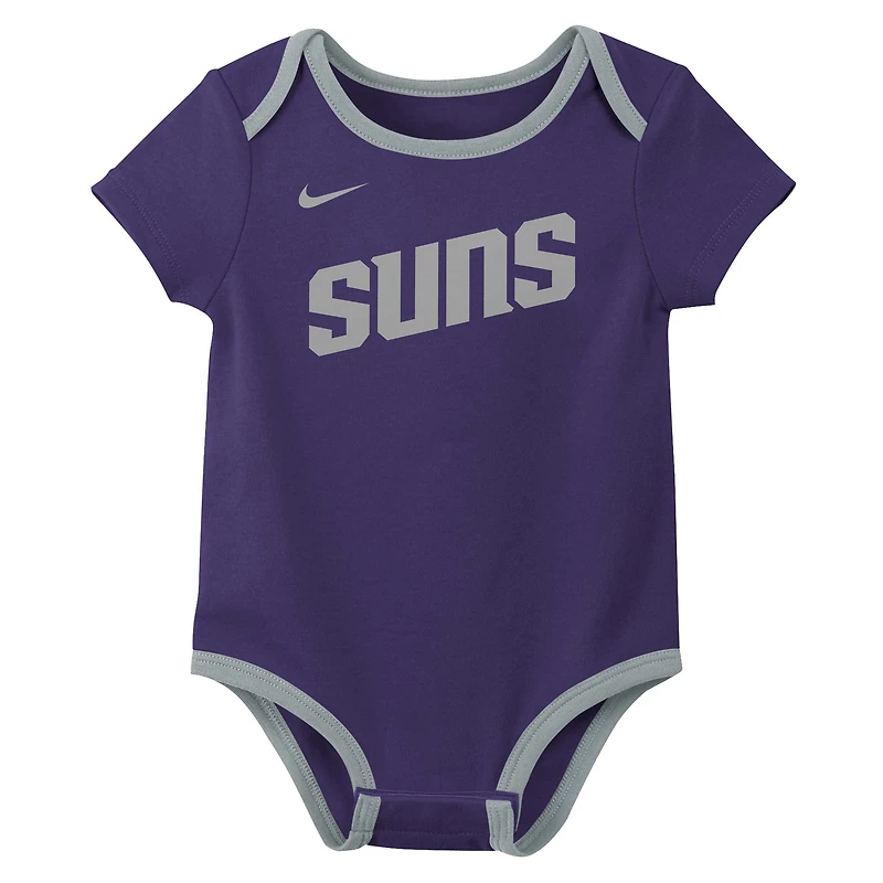 Infant Nike Phoenix Suns Three-Pack Bodysuit Set
