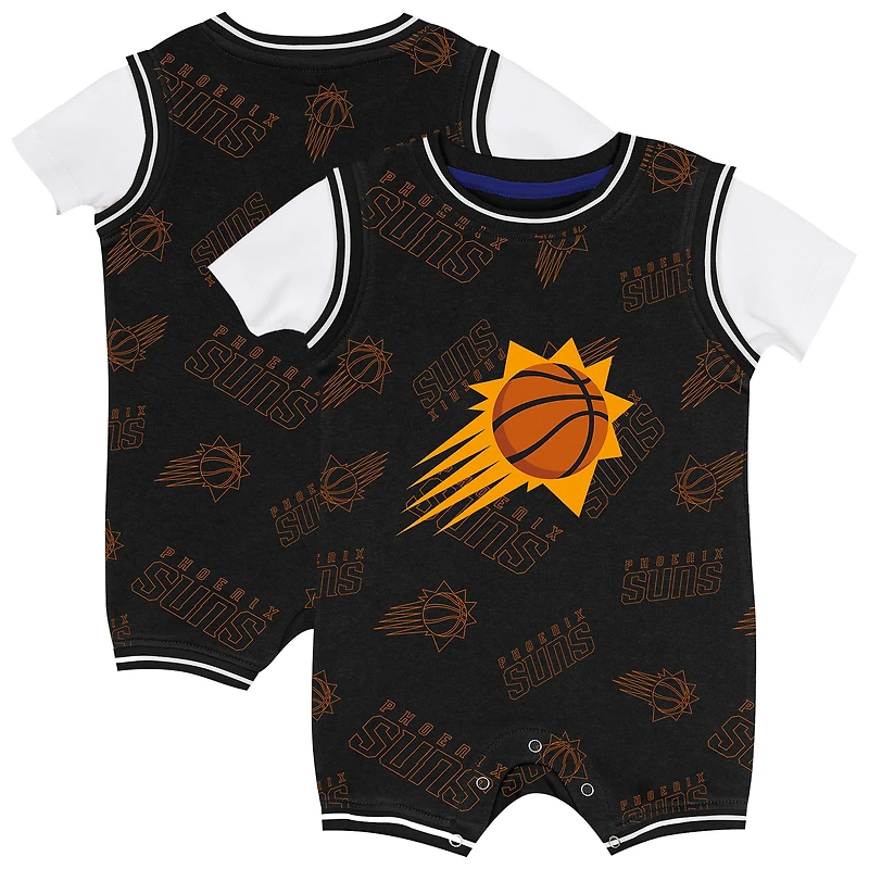 Infant Outerstuff Black Phoenix Suns Logo Mania Romper