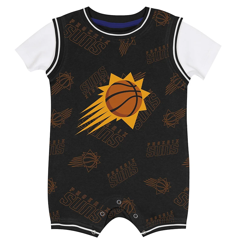 Infant Outerstuff Black Phoenix Suns Logo Mania Romper