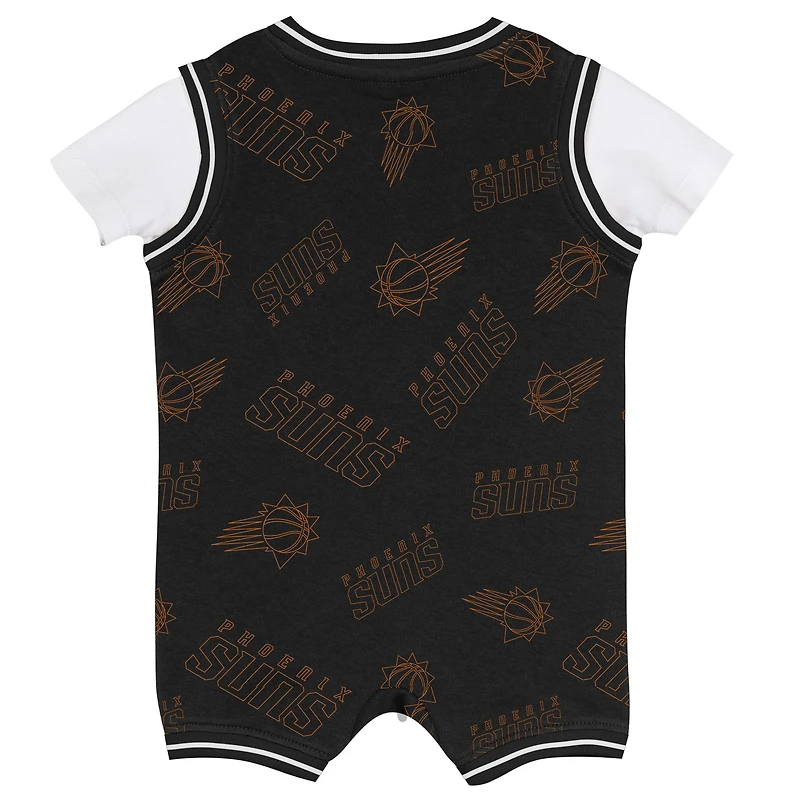 Infant Outerstuff Black Phoenix Suns Logo Mania Romper