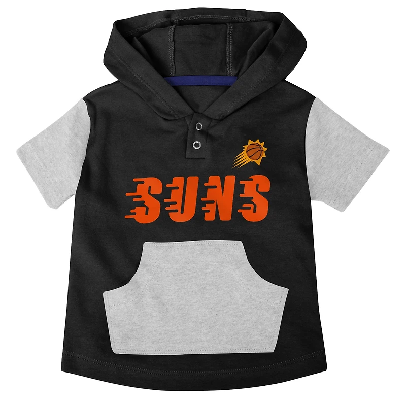 Ensemble body, t-shirt à capuche et short Phoenix Suns Bank Shot pour bébé violet/noir/gris