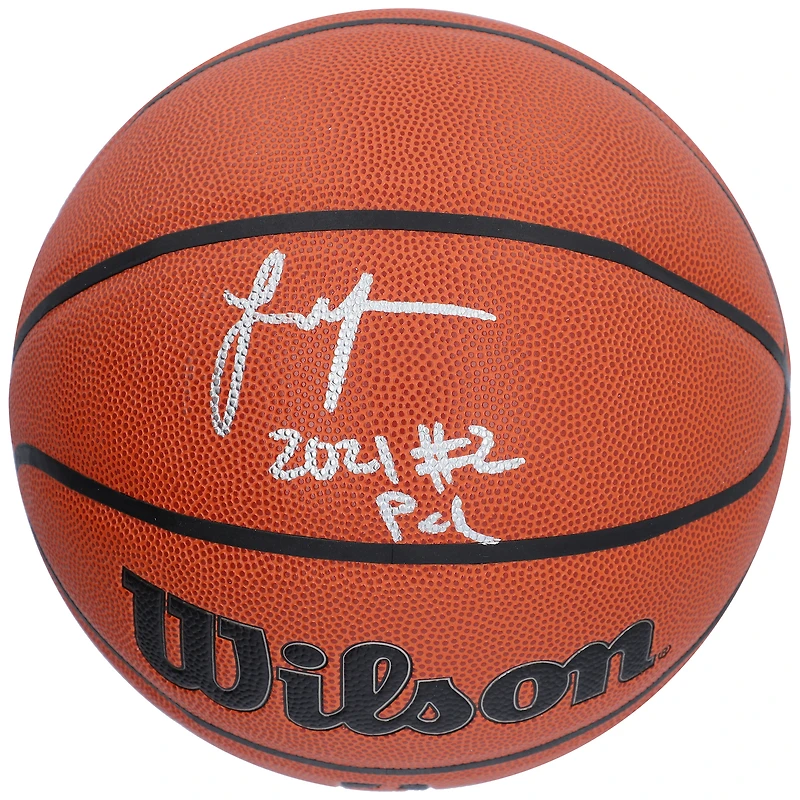 Ballon de basket-ball d'intérieur/extérieur Wilson Authentic Series autographié par Jalen Green Phoenix Suns avec inscription « 2021 #2 Pick »