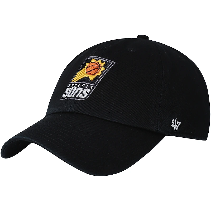 Men's '47 Black Phoenix Suns Core Logo Clean Up Adjustable Hat