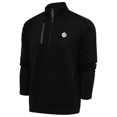 Haut à fermeture éclair quart de tour Antigua Black Phoenix Suns pour homme avec logo métallique