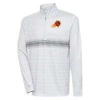 Pull à col rond et fermeture éclair quart de tour Bullseye des Phoenix Suns d'Antigua, gris chiné/acier, pour homme