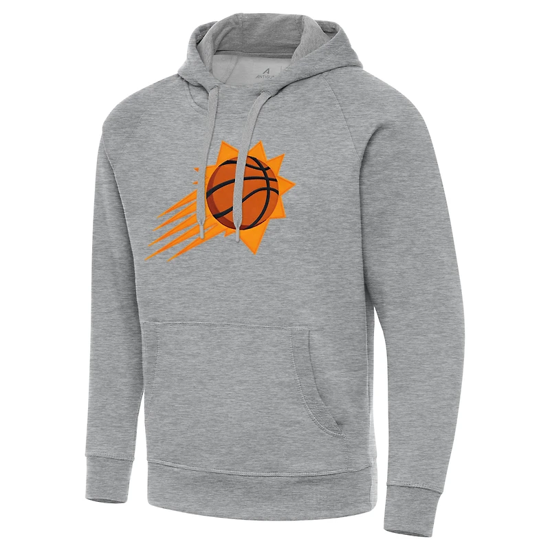 Sweat à capuche raglan Victory gris chiné pour homme des Phoenix Suns, coupe grande et