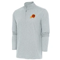 Men's Antigua  Heather Gray Phoenix Suns Hunk Quarter-Zip Pullover Top