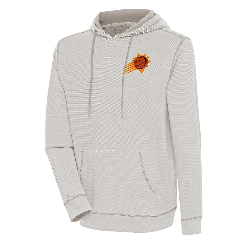 Men's Antigua  Oatmeal Phoenix Suns Axe Bunker Tri-Blend Pullover Hoodie