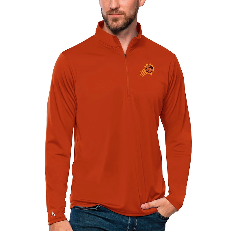 Pull-over orange Antigua Phoenix Suns Team Tribute à fermeture éclair quart de tour pour homme