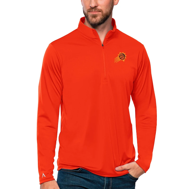 Men's Antigua Orange Phoenix Suns Tribute Quarter-Zip Pullover Top