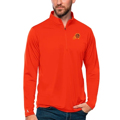 Men's Antigua Orange Phoenix Suns Tribute Quarter-Zip Pullover Top