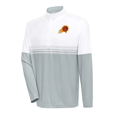 Pull-over zippé Bender blanc/gris pour homme des Phoenix Suns d'Antigua