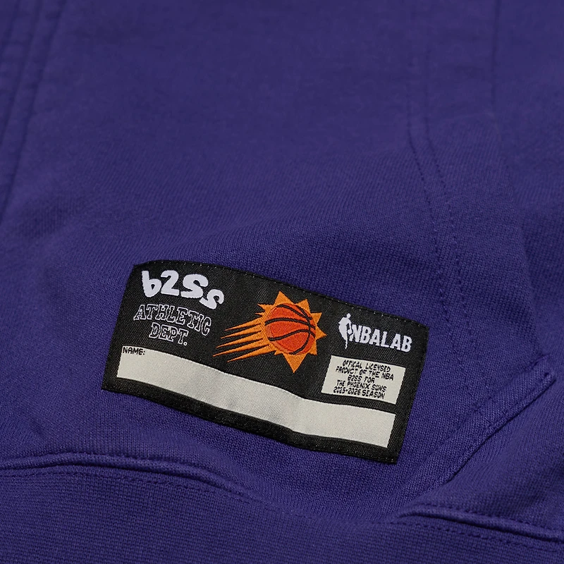 Men's b2Ss Purple Phoenix Suns Block Letter Full-Zip Hoodie