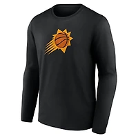 T-shirt à manches longues noir pour homme avec logo principal des Phoenix Suns