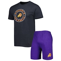 Ensemble de nuit T-shirt et short Phoenix Suns Concepts Sport violet/noir pour homme