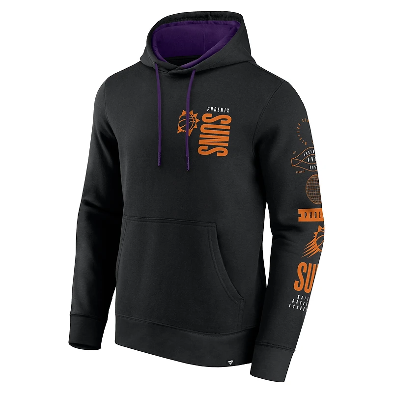 Sweat à capuche croisé Fanatics Black Phoenix Suns Game Time pour homme