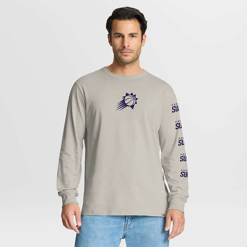 Men's Fanatics Cream Phoenix Suns Crossover Collection Ball Screen Action Premium Long Sleeve T-Shirt