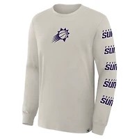 Men's Fanatics Cream Phoenix Suns Crossover Collection Ball Screen Action Premium Long Sleeve T-Shirt