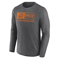 Men's Fanatics Heather Charcoal Phoenix Suns Three-Point Play T-Shirt