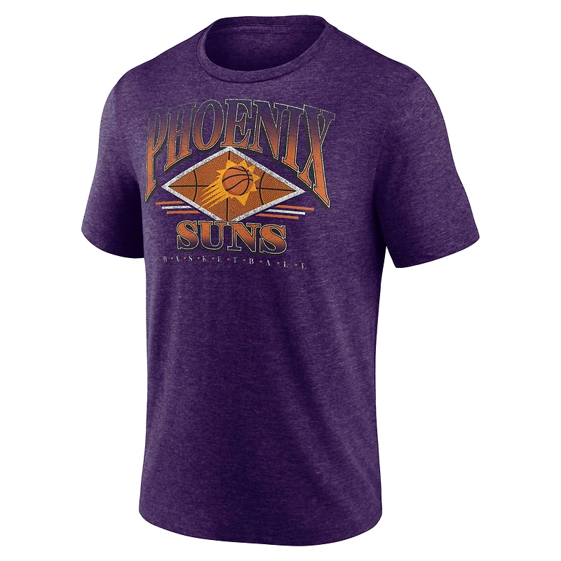 T-shirt triple mélange Fanatics Heather Purple Phoenix Suns True Classics Power Phase pour hommes