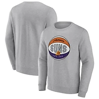 Men's Fanatics Heathered Gray Phoenix Suns True Classics Vint Pullover Sweatshirt