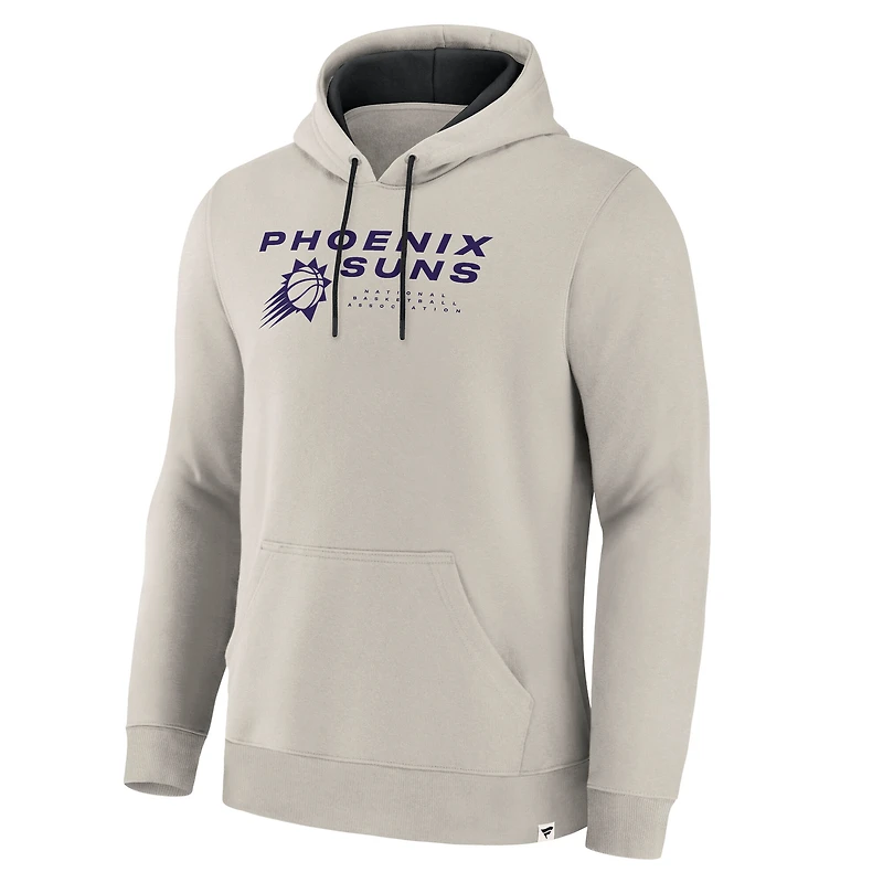 Men's Fanatics Off White Phoenix Suns Crossover Collection Blocked Shot Premium Pullover Hoodie