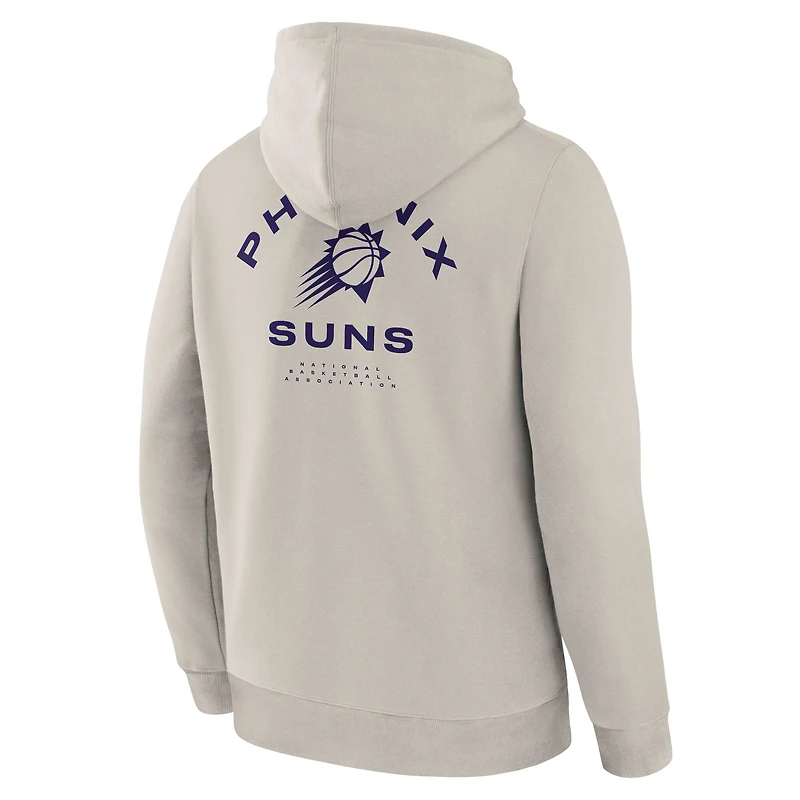 Men's Fanatics Off White Phoenix Suns Crossover Collection Blocked Shot Premium Pullover Hoodie