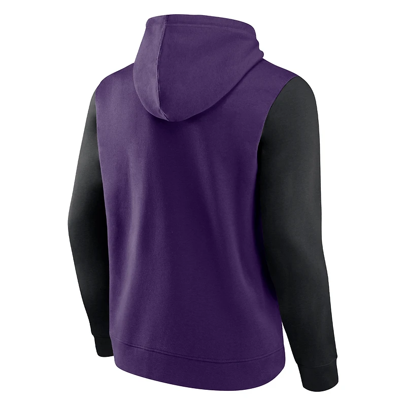 Men's Fanatics Purple/Black Phoenix Suns Attack Colorblock Pullover Hoodie