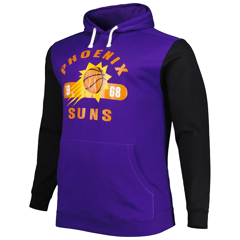 Sweat à capuche Fanatics pour hommes violet/noir Phoenix Suns Big & Tall Bold Attack
