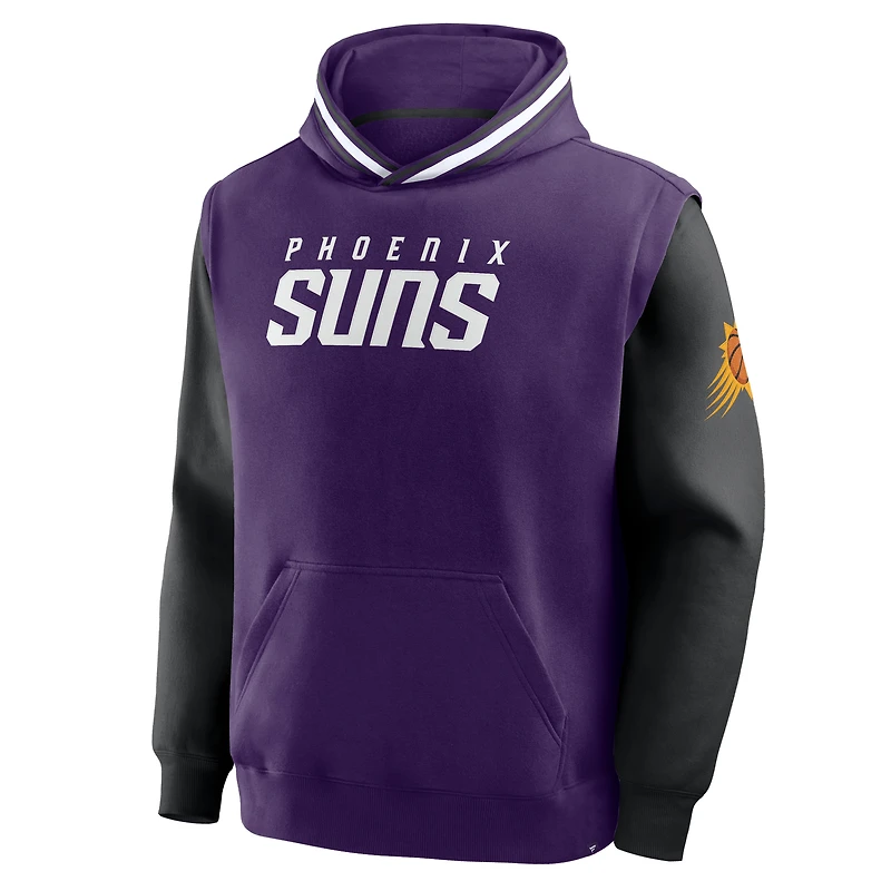 Men's Fanatics  Purple/Black Phoenix Suns Half Court Shot Clock Fastbreak Hoodie