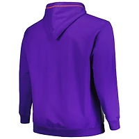Men's Fanatics Purple/Heather Gray Phoenix Suns Big & Tall Contrast Pieced Stitched Full-Zip Hoodie