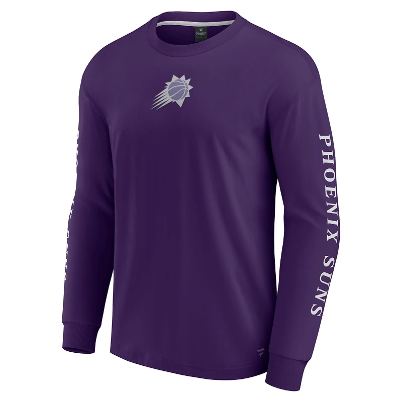T-shirt à manches longues Fanatics Purple Phoenix Suns Elements Strive pour hommes