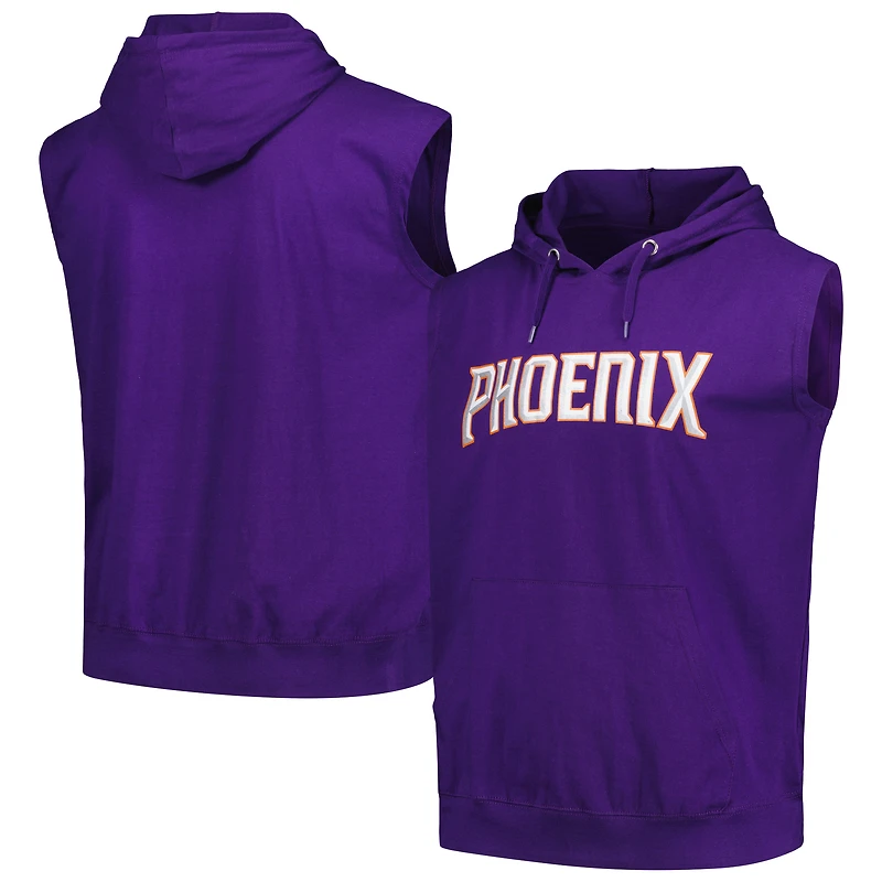 Men's Fanatics Purple Phoenix Suns Jersey Muscle Pullover Hoodie