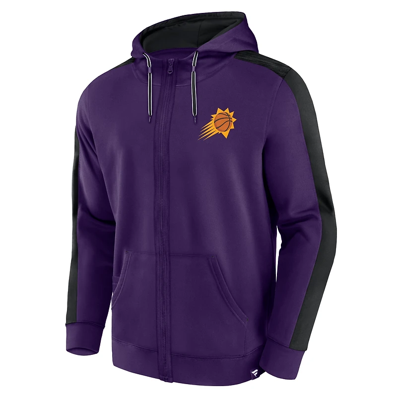 Sweat à capuche entièrement zippé Fanatics Purple Phoenix Suns Rainbow Shot pour hommes