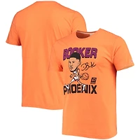 Hommage Devin Booker T-shirt triple mélange orange chiné Phoenix Suns Caricature pour homme