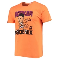 Hommage Devin Booker T-shirt triple mélange orange chiné Phoenix Suns Caricature pour homme