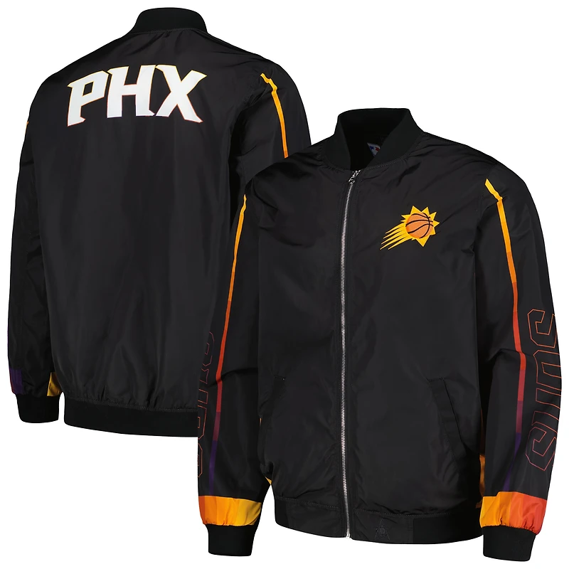 Blouson aviateur entièrement zippé JH Design noir des Phoenix Suns pour homme